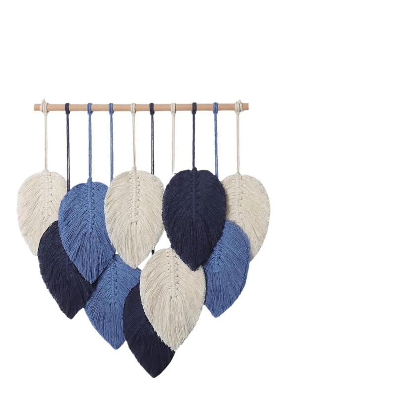 Macrame Wall Hanging - 보헤미안 마크라메 잎사귀 벽걸이 수제 면