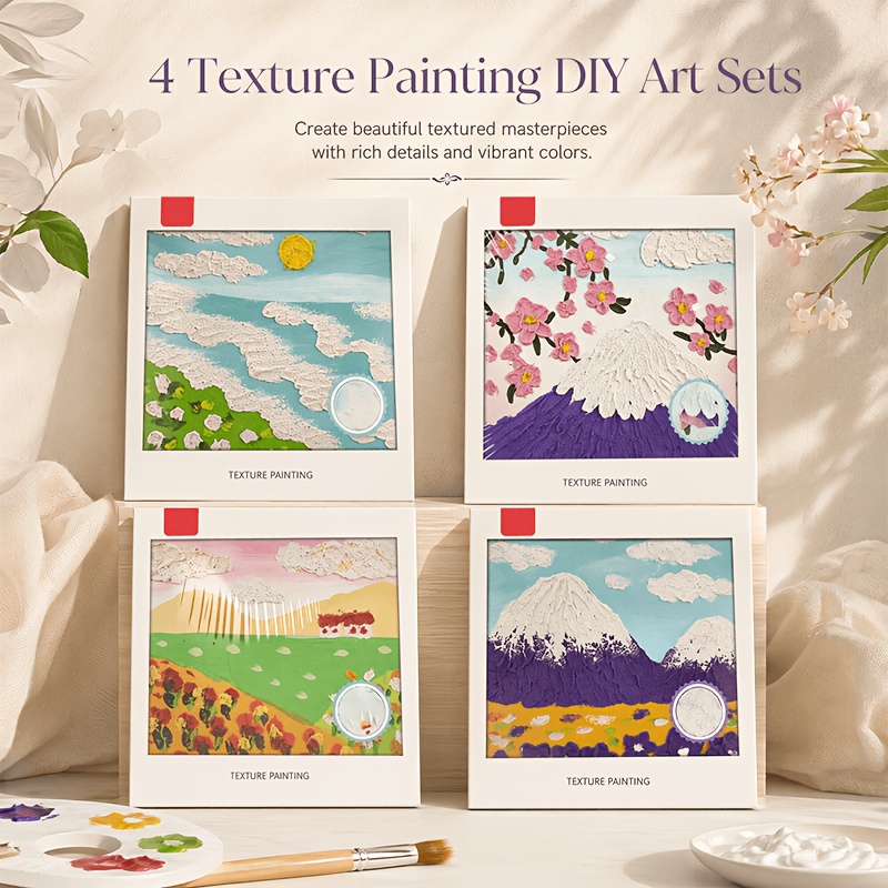 Home Decor Color Palettes - 4가지 스타일의 풍경 텍스처 페인팅 키트.