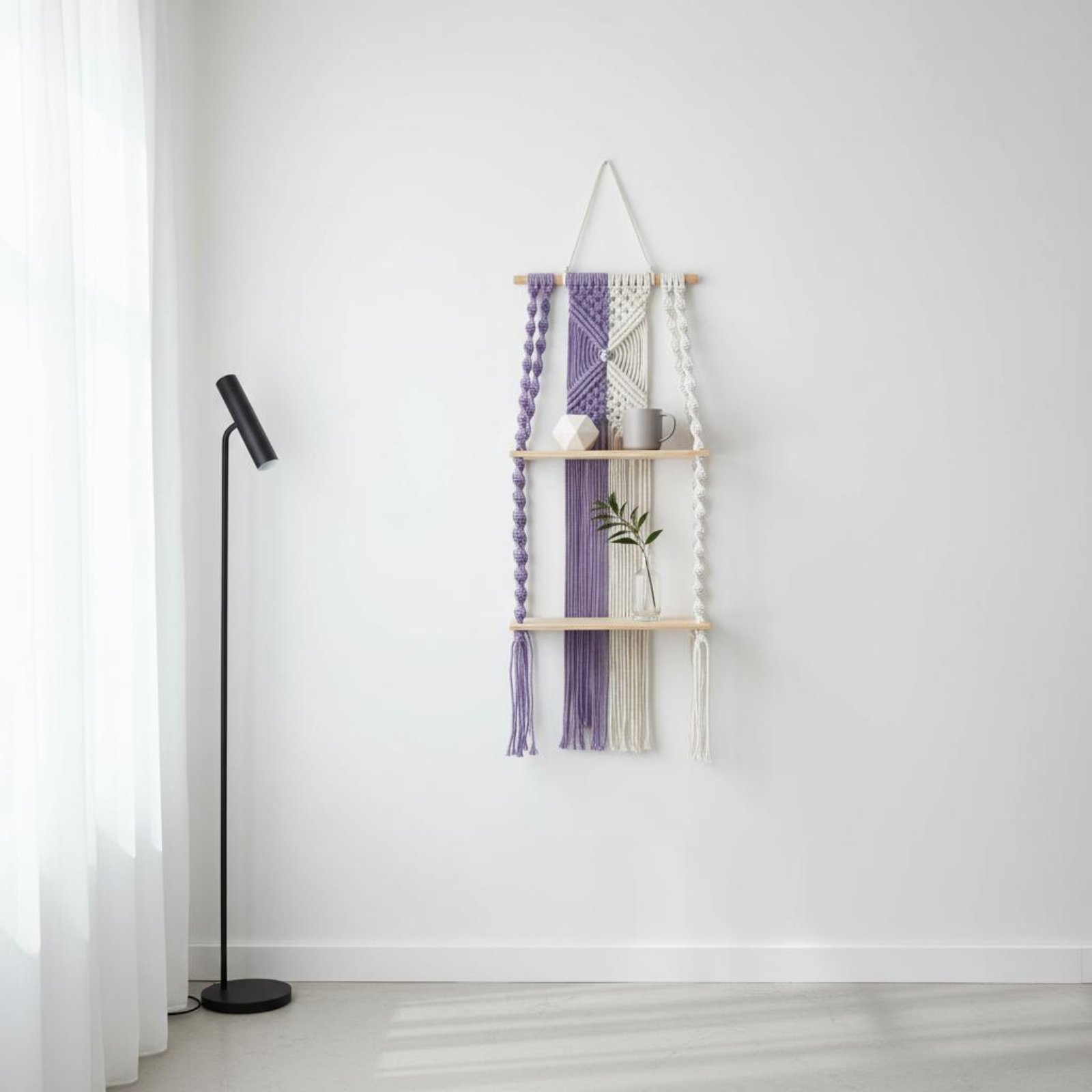 Macrame Wall Hanging - 보헤미안 스타일 벽걸이 선반, 간편하게 걸