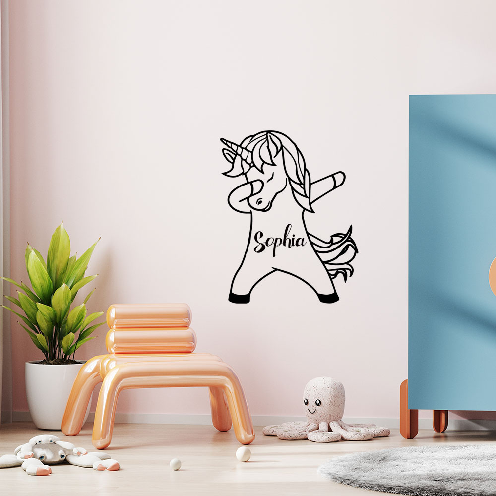 Home Decor Wall Stickers - 1PC Diy 유니콘 맞춤형 이름 스티커