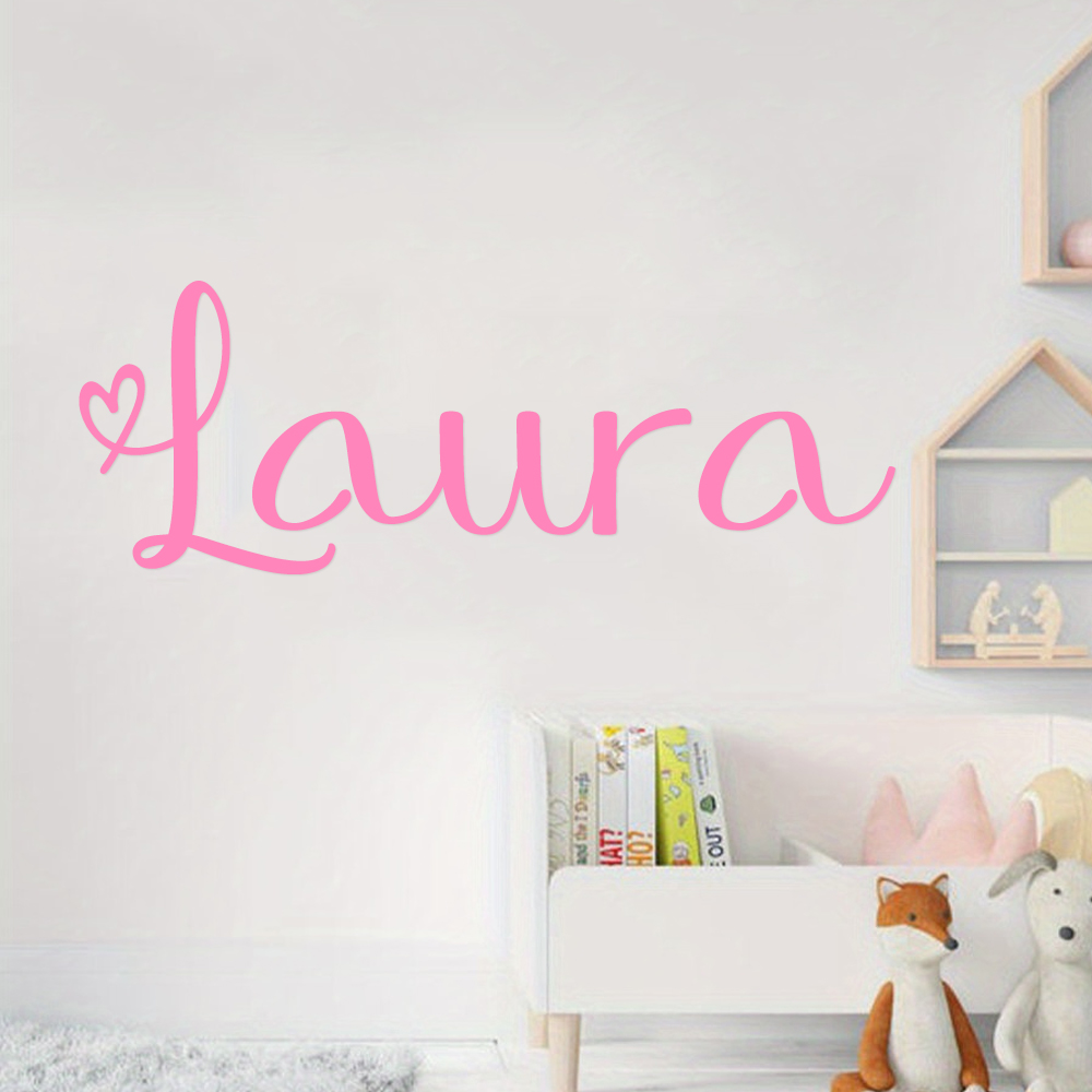 Home Decor Wall Stickers - 맞춤형 하트 모양 이름 캘리그라피 벽