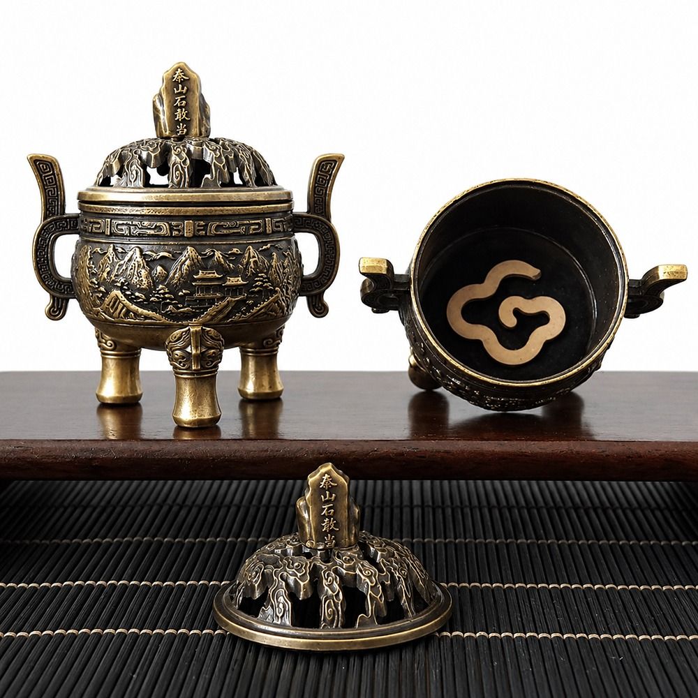 Incense Stick Holder - 레트로 중국 스타일 향로, 합금 속이