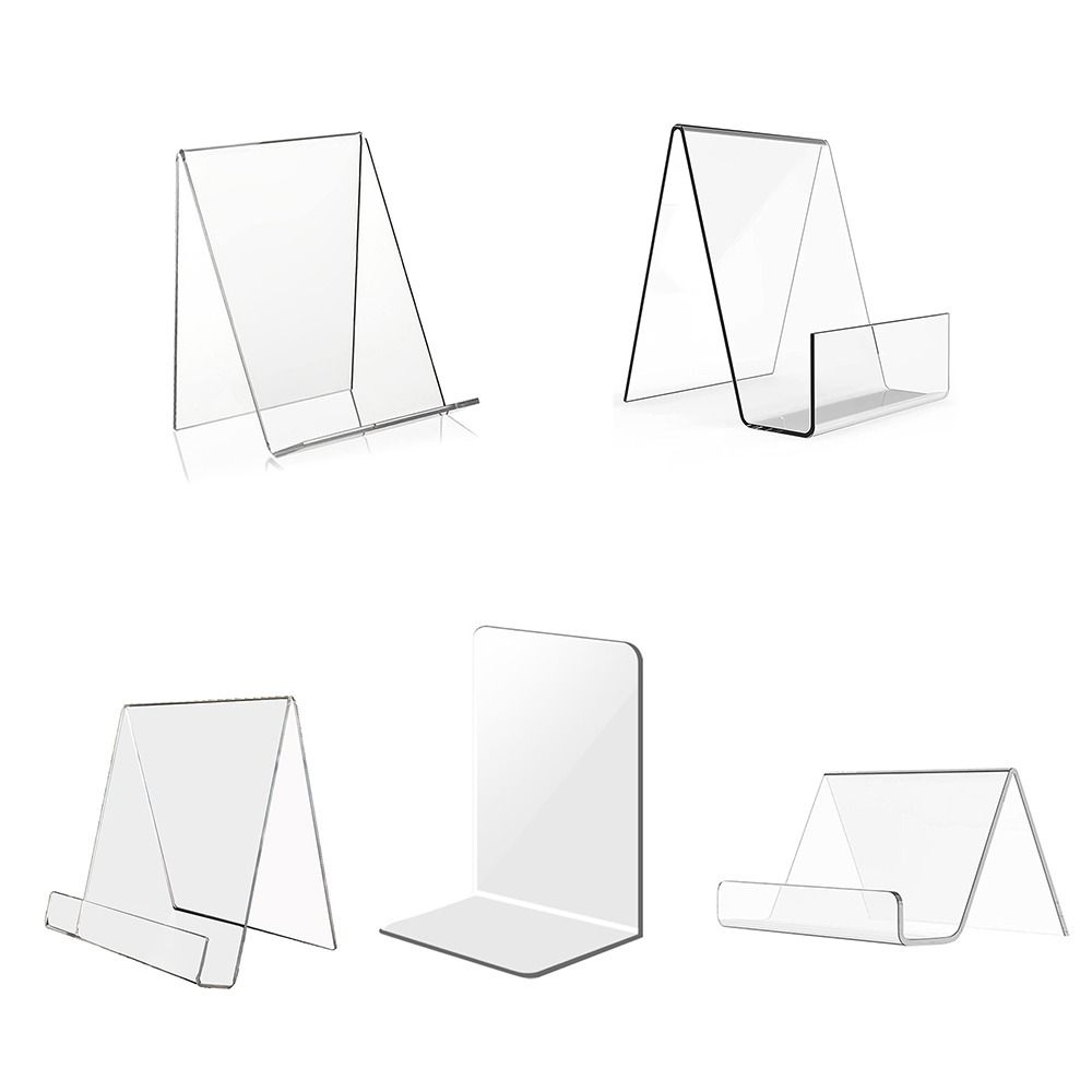 Aesthetic Bookend - 고품질 아크릴 책꽂이 다기능 투명 CD