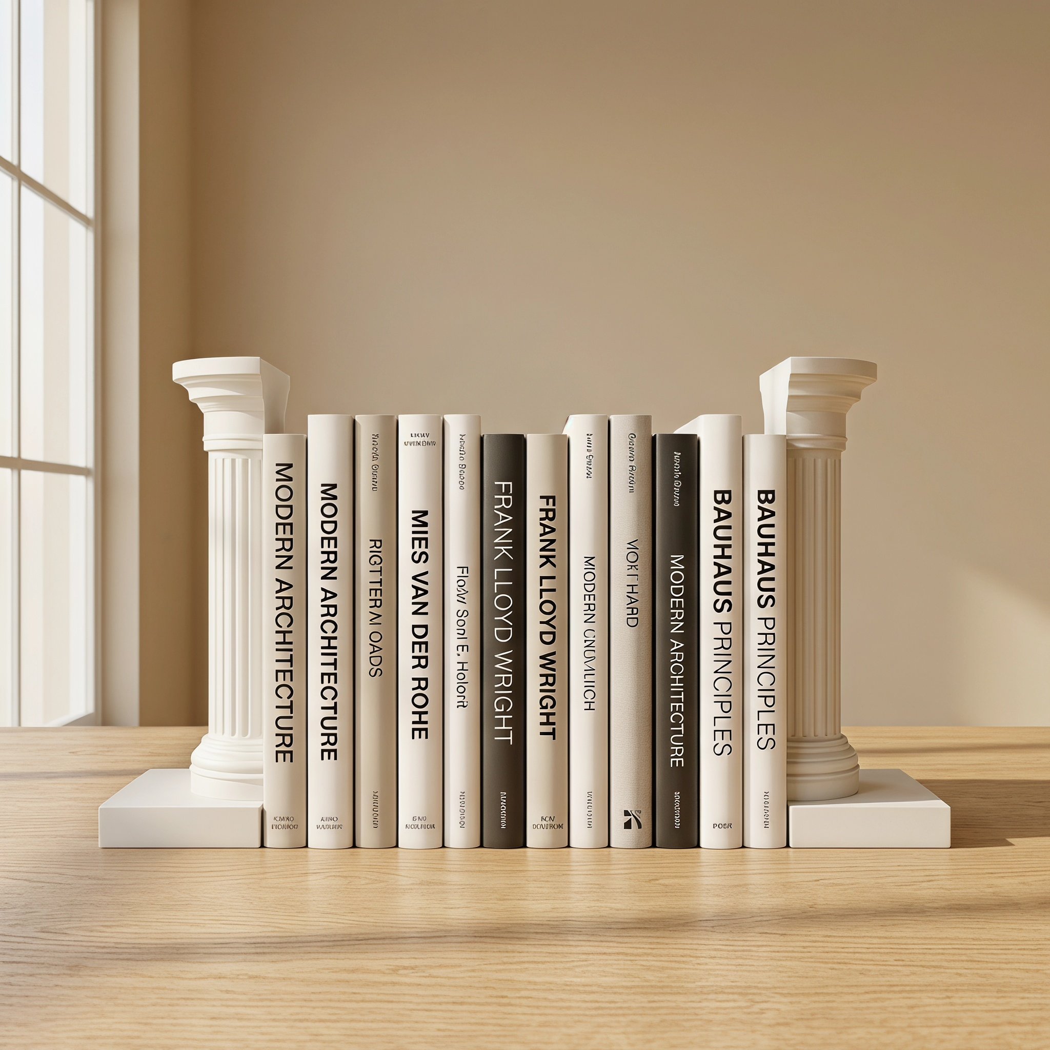 Aesthetic Bookend - 2개 세트 로마 기둥 책꽂이, 빈티지