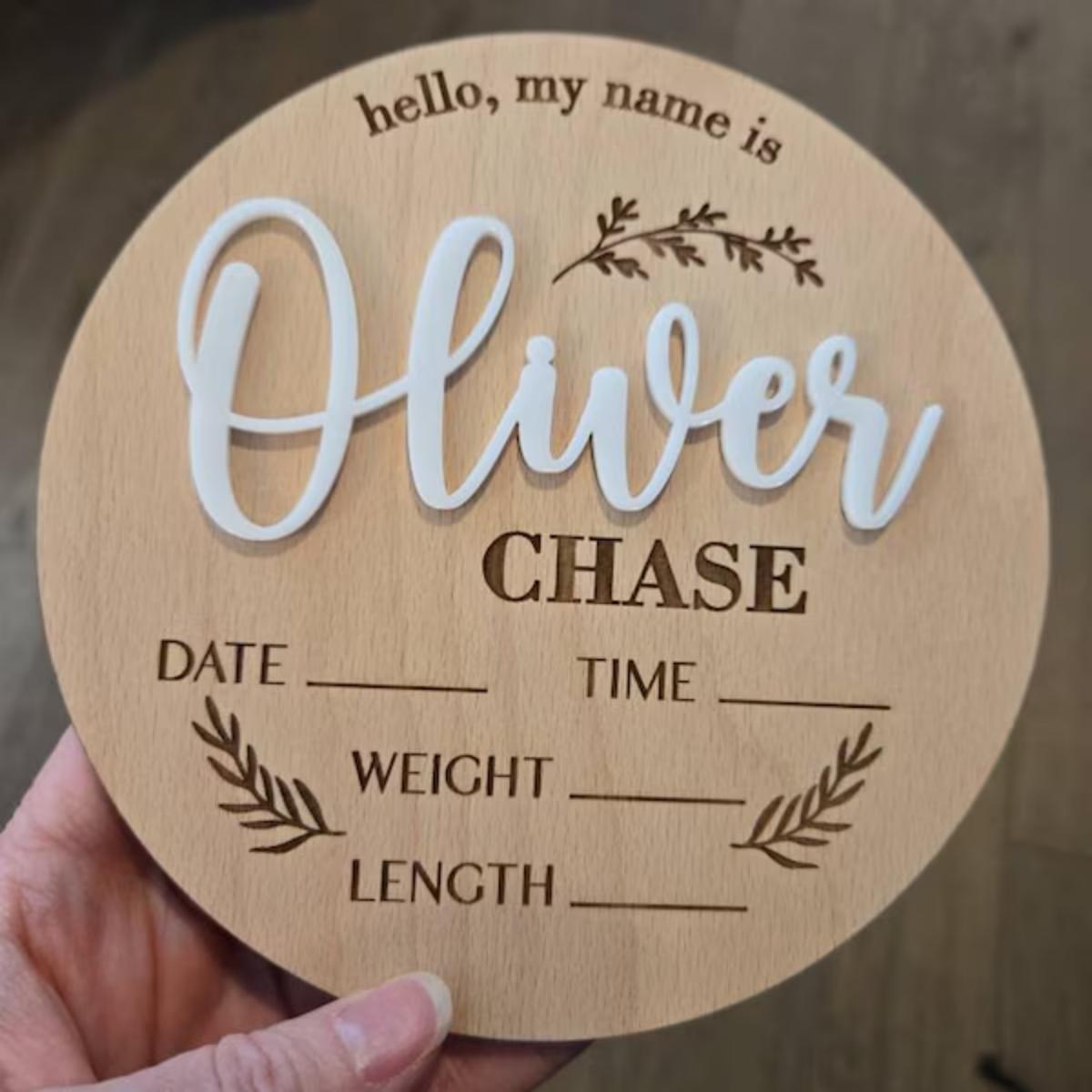 Home Decor Names - 1Pc 맞춤형 아기 발표판 나무 이름표,