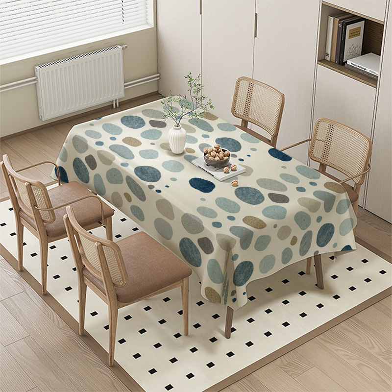 Home Decor Color Palettes - 1개, 2D 플랫 프린트 테이블보, 조약돌