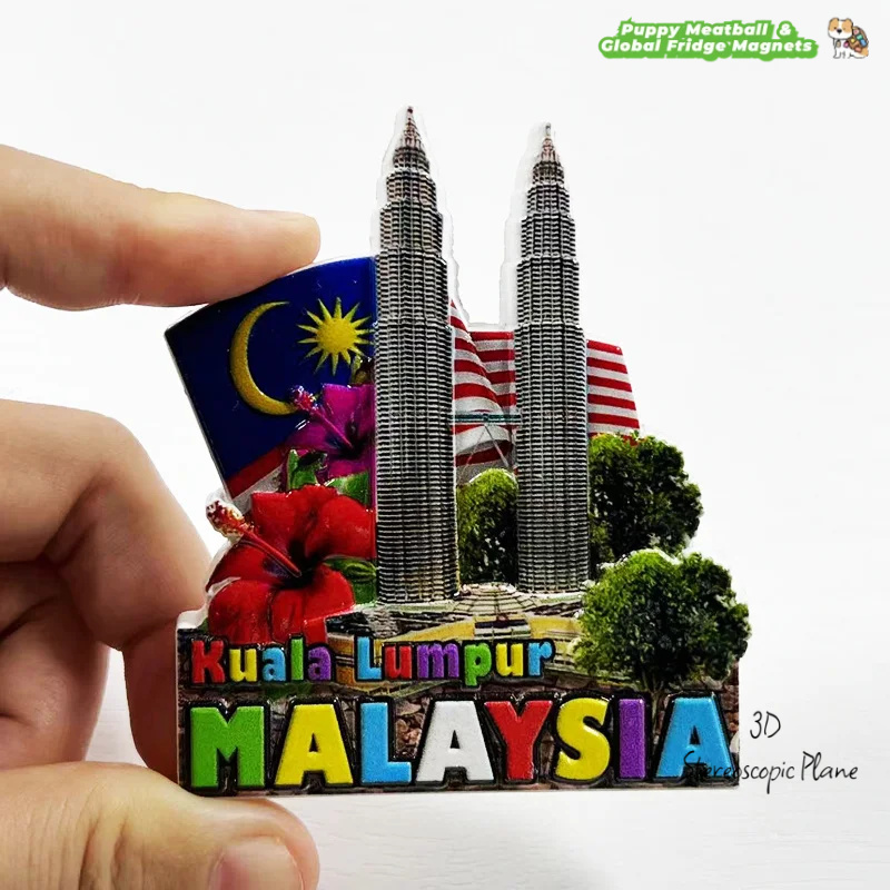 Home Decor Kuala Lumpur - 3D 쿠알라룸푸르 트윈 타워 자석 냉장고