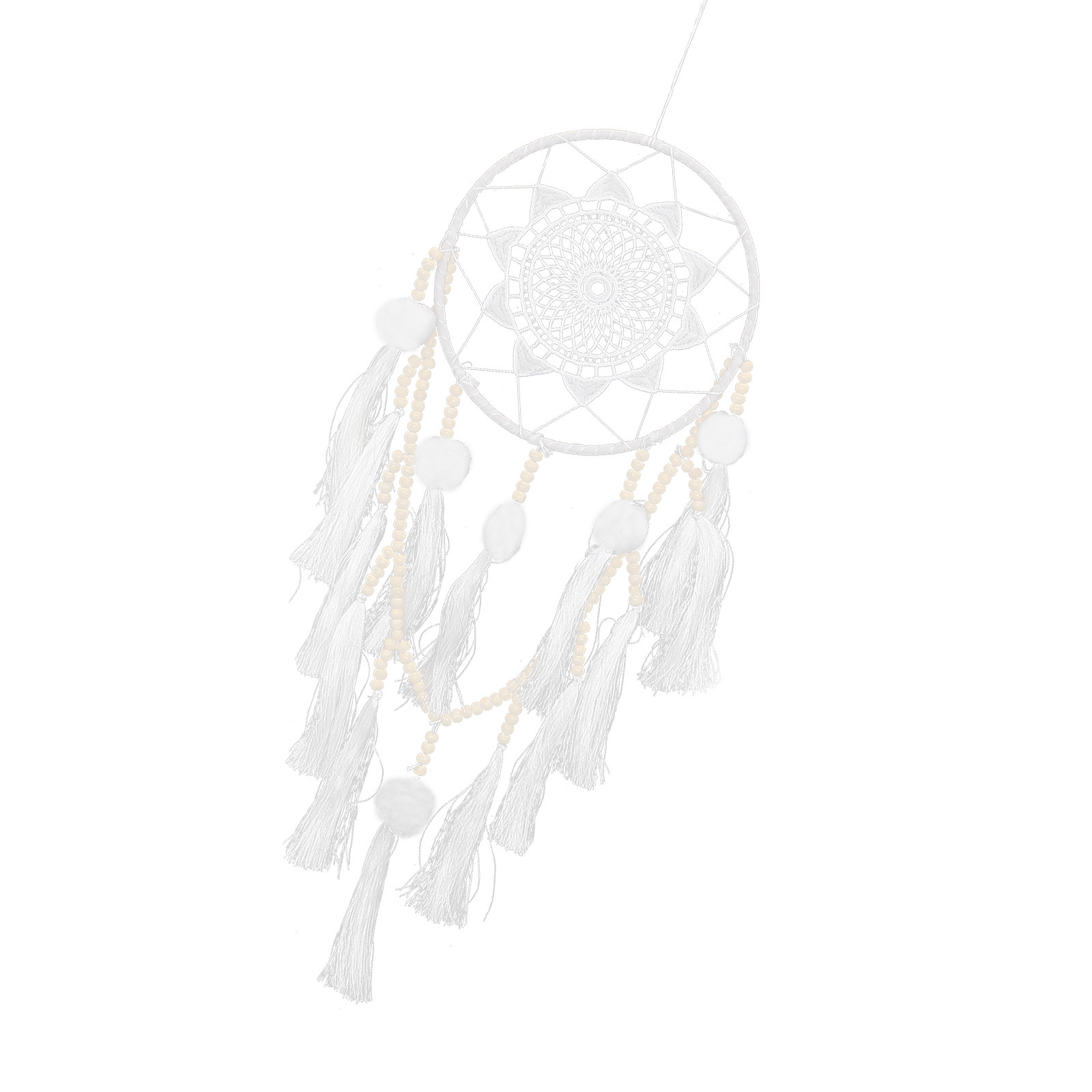 Macrame Wall Hanging - 대형 화이트 드림캐쳐 보헤미안 벽걸이 마크라메