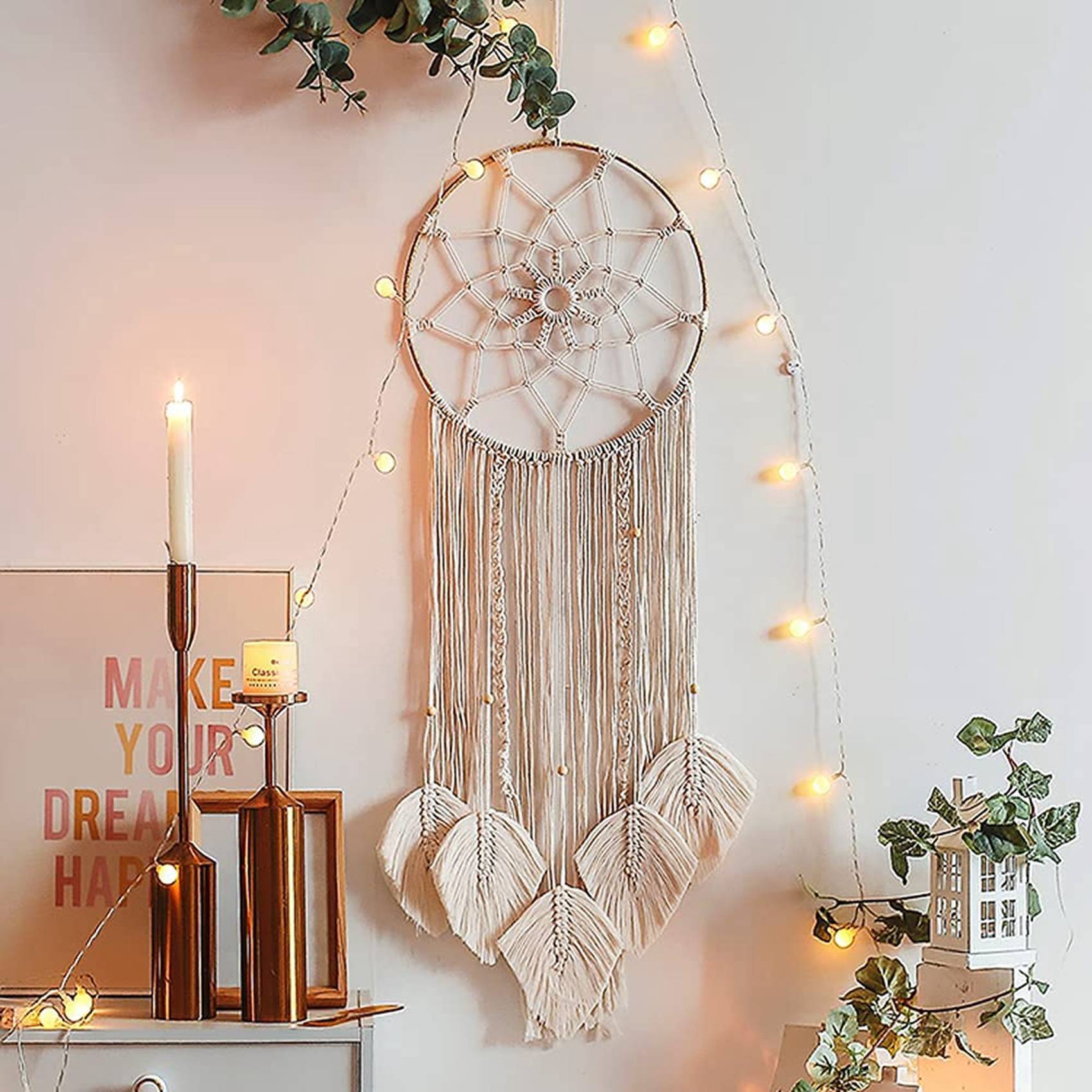 Macrame Wall Hanging - ABRW-매크라메 드림캐처, 대형 벽걸이형, 수제 드림캐처,