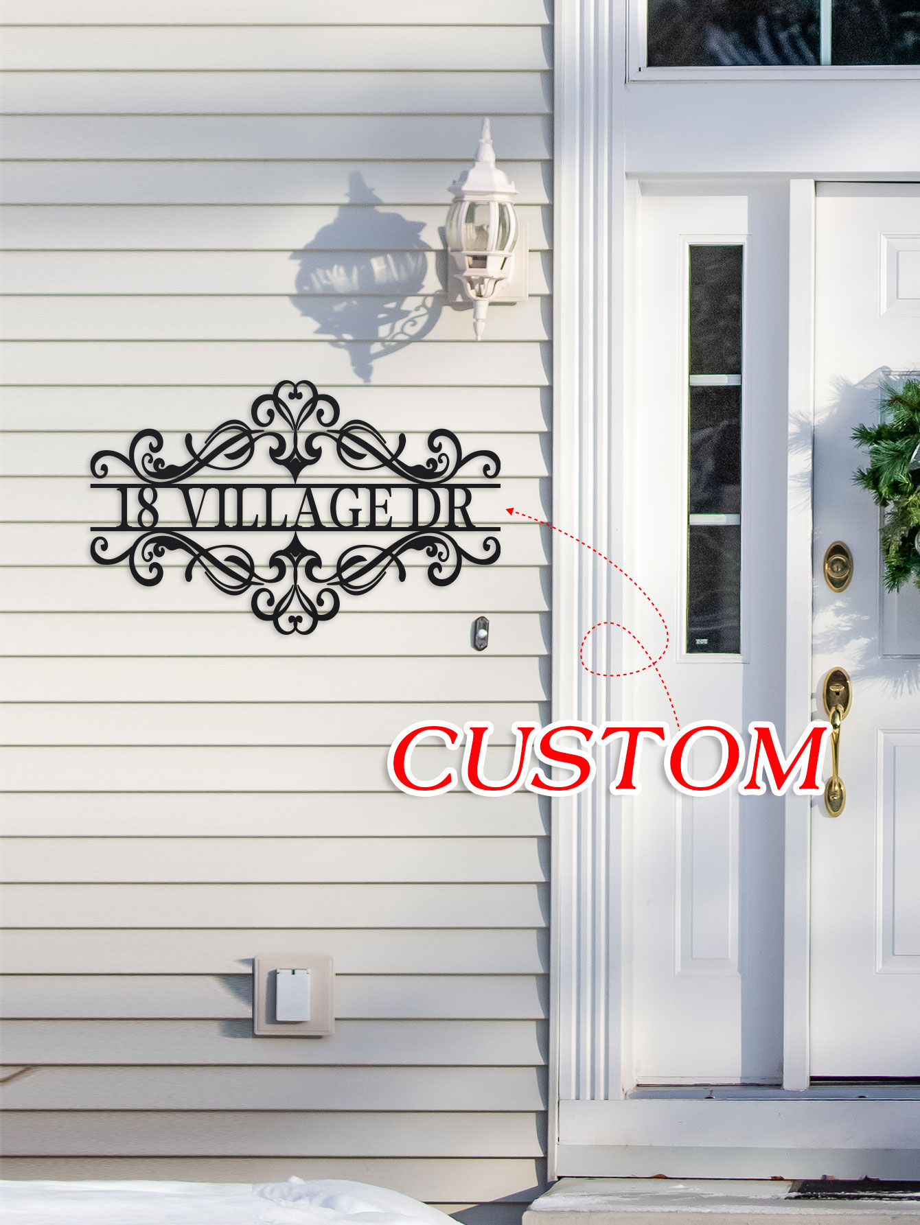 Home Decor Names - 개인 맞춤형 금속 이름표 - 모노그램된