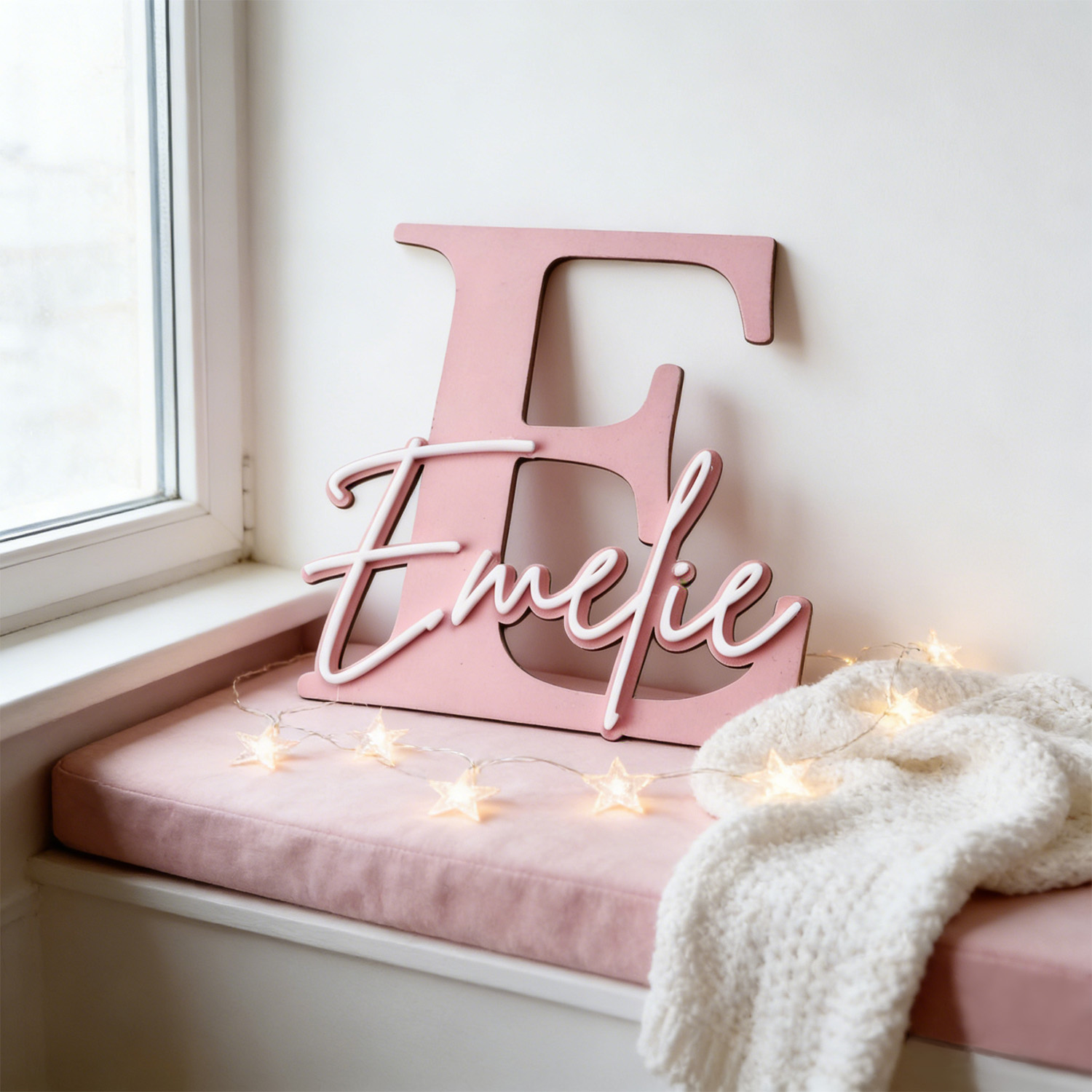 Home Decor Names - 1pc 더블 레이어 나무 이름 장식