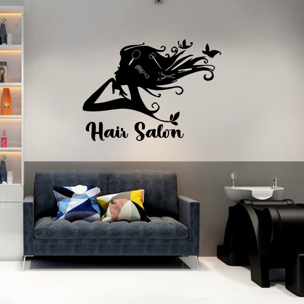Home Decor Wall Stickers - 1PC 다채로운 미용실 맞춤형 이름 홈