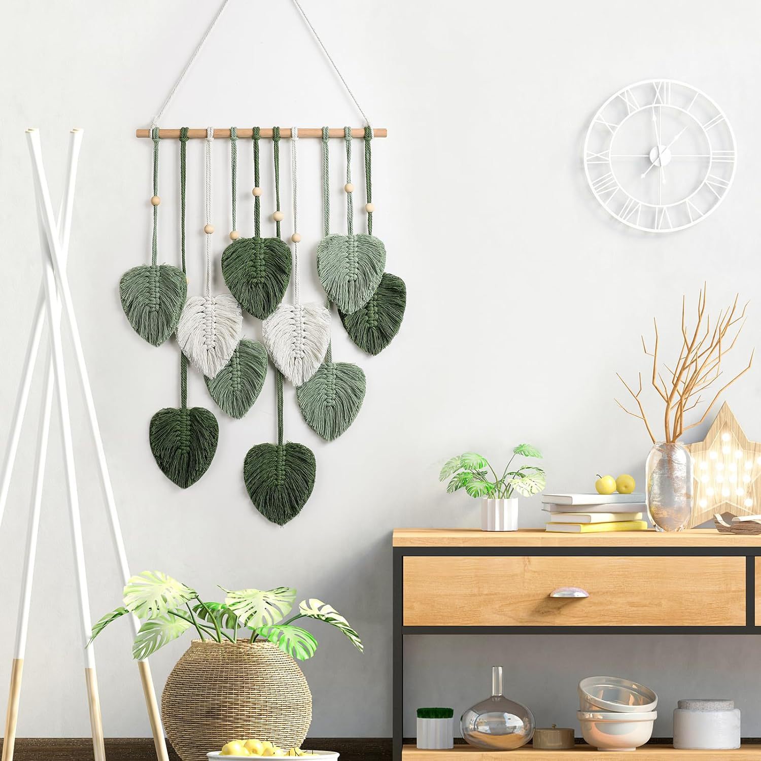 보헤미안 마크라메 잎사귀 벽걸이 수제 면 로프 태피스트 - Macrame Wall Hanging 리뷰 및 가격