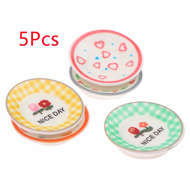 5Pcs 1/12 인형 집 미니 접시 요리 모델 인형  - Home Decor Kolkata 리뷰 및 가격