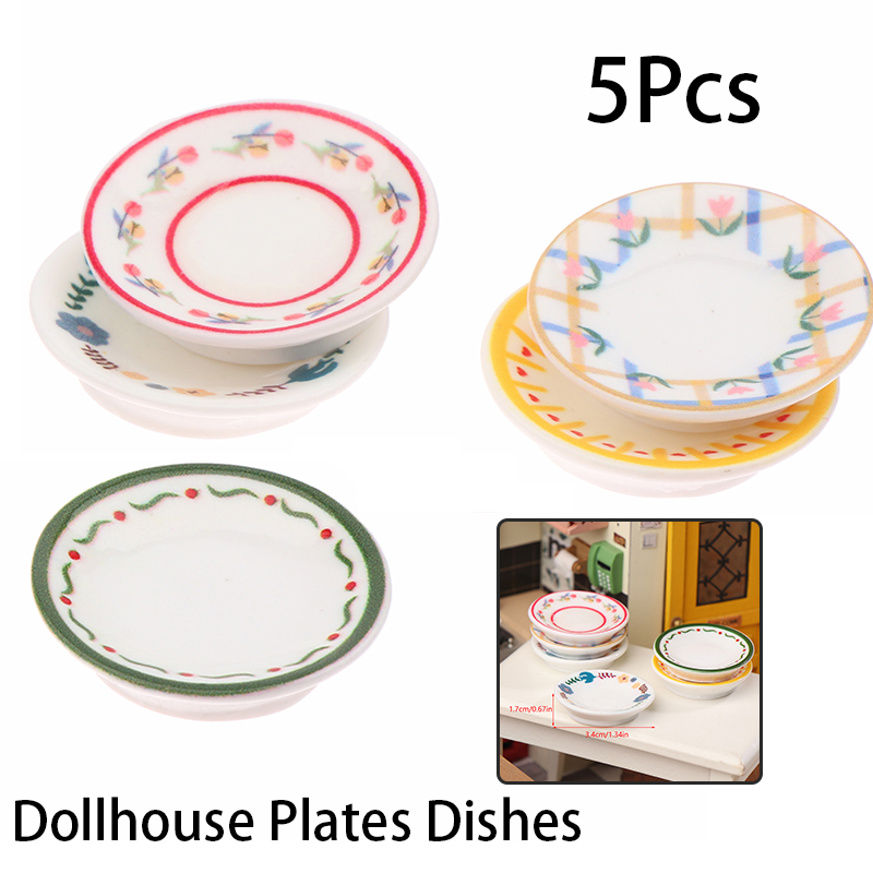 5Pcs 1/12 인형 집 미니 접시 요리 모델 인형  - Home Decor Kolkata 리뷰 및 가격