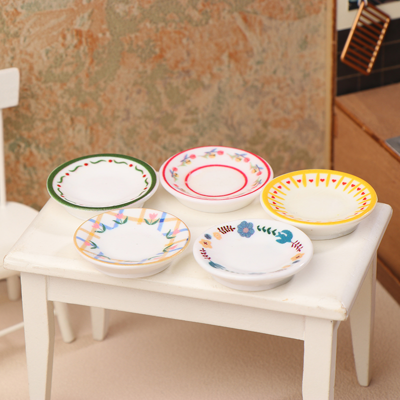 5Pcs 1/12 인형 집 미니 접시 요리 모델 인형  - Home Decor Kolkata 리뷰 및 가격