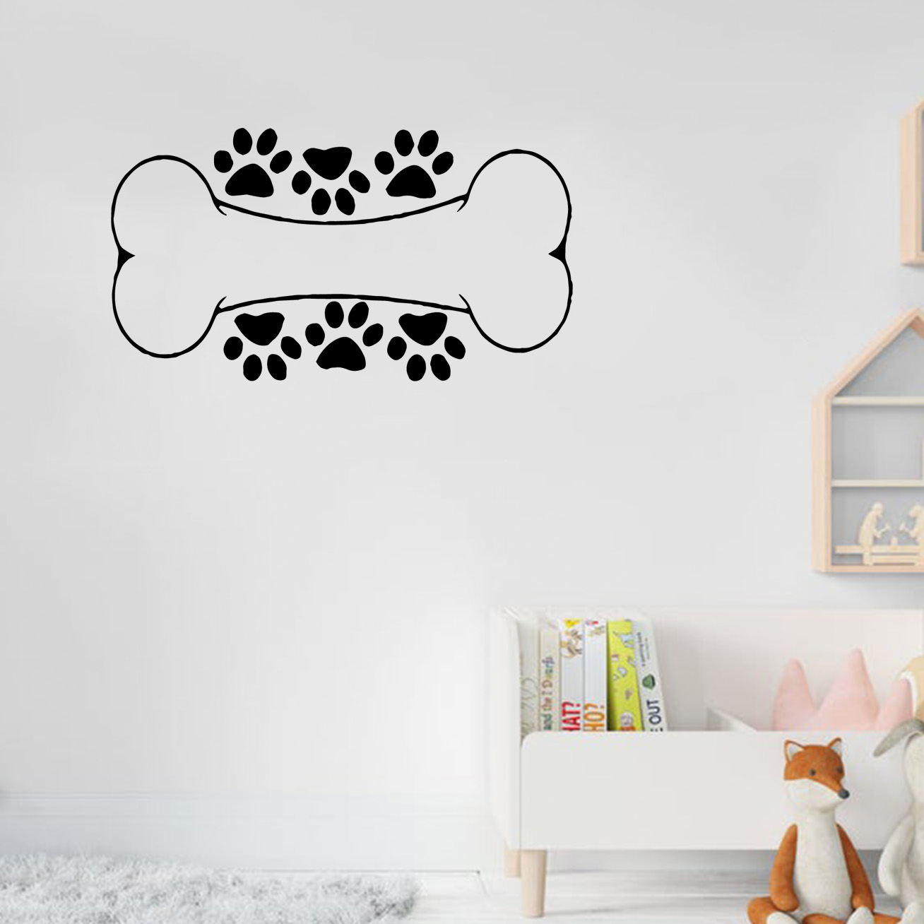 강아지 뼈 벽 데칼 애완 동물 발 비닐 창 스티커, 어 - Home Decor Vinyl Flooring 리뷰 및 가격
