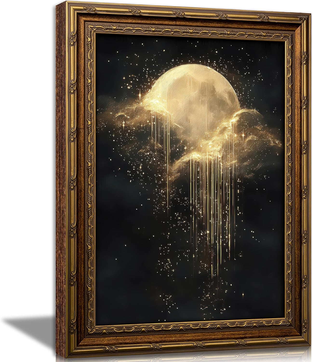 앤틱 액자 천상의 캔버스 벽 장식 황금 달 별이 빛나는 - Abstract Oil Painting 리뷰 및 가격