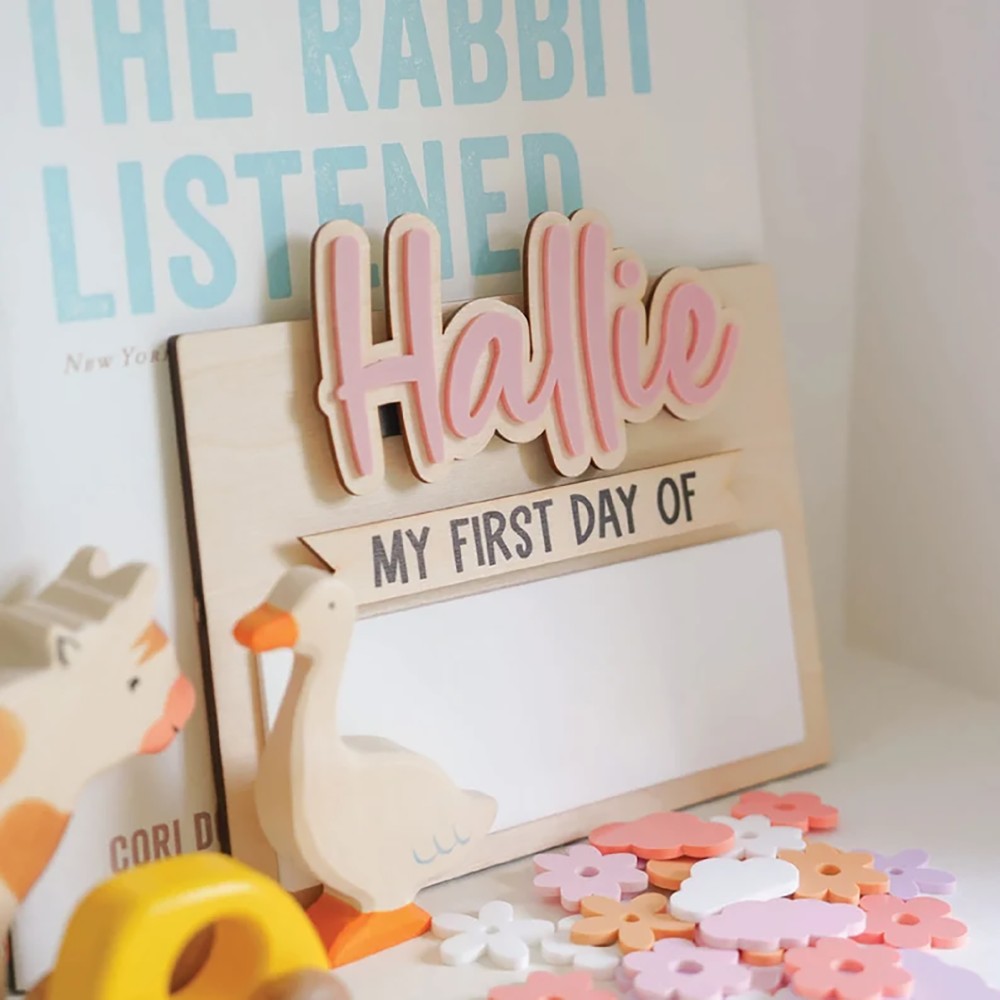 1Pc 맞춤형 첫날 및 마지막 날 학교 나무 이름표,  - Home Decor Names 리뷰 및 가격