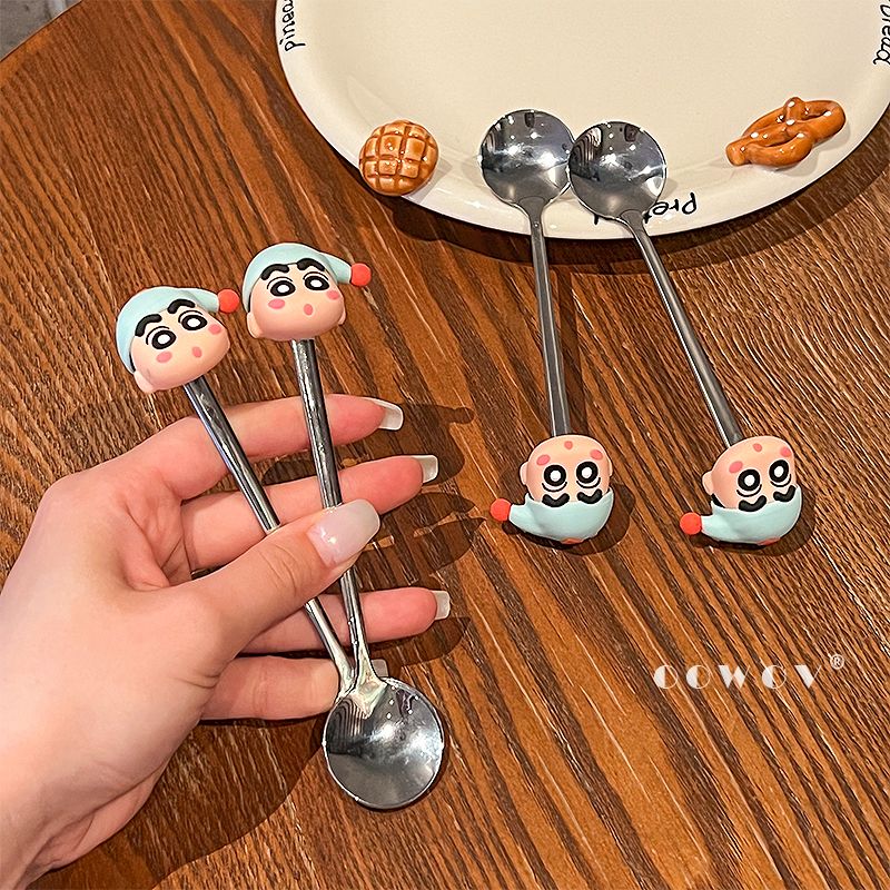 짱구는 못말려 304 스테인리스 스틸 스푼 귀여운 만화 - Home Decor Kolkata 리뷰 및 가격