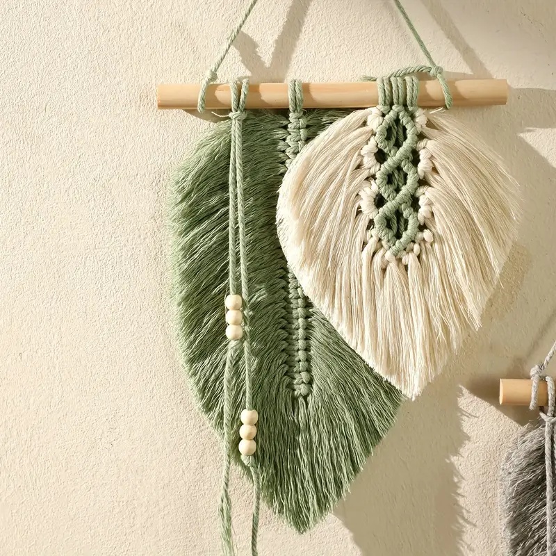 수제 Macrame 잎 벽 교수형, Boho 짠 잎 태 - Macrame Wall Hanging 리뷰 및 가격