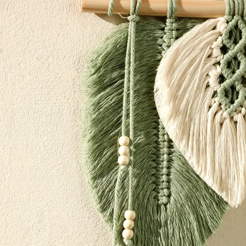 수제 Macrame 잎 벽 교수형, Boho 짠 잎 태 - Macrame Wall Hanging 리뷰 및 가격