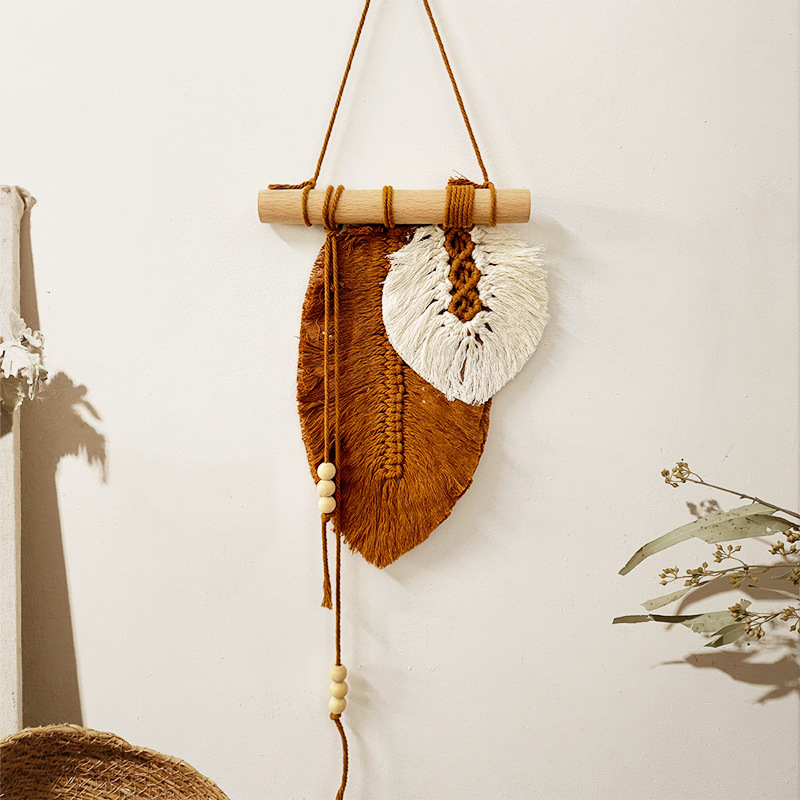 수제 Macrame 잎 벽 교수형, Boho 짠 잎 태 - Macrame Wall Hanging 리뷰 및 가격