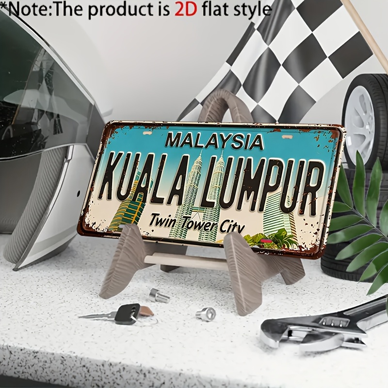 2D 평면형, 장식용, 빈티지 쿠알라룸푸르 금속 번호판 - Home Decor Kuala Lumpur 리뷰 및 가격