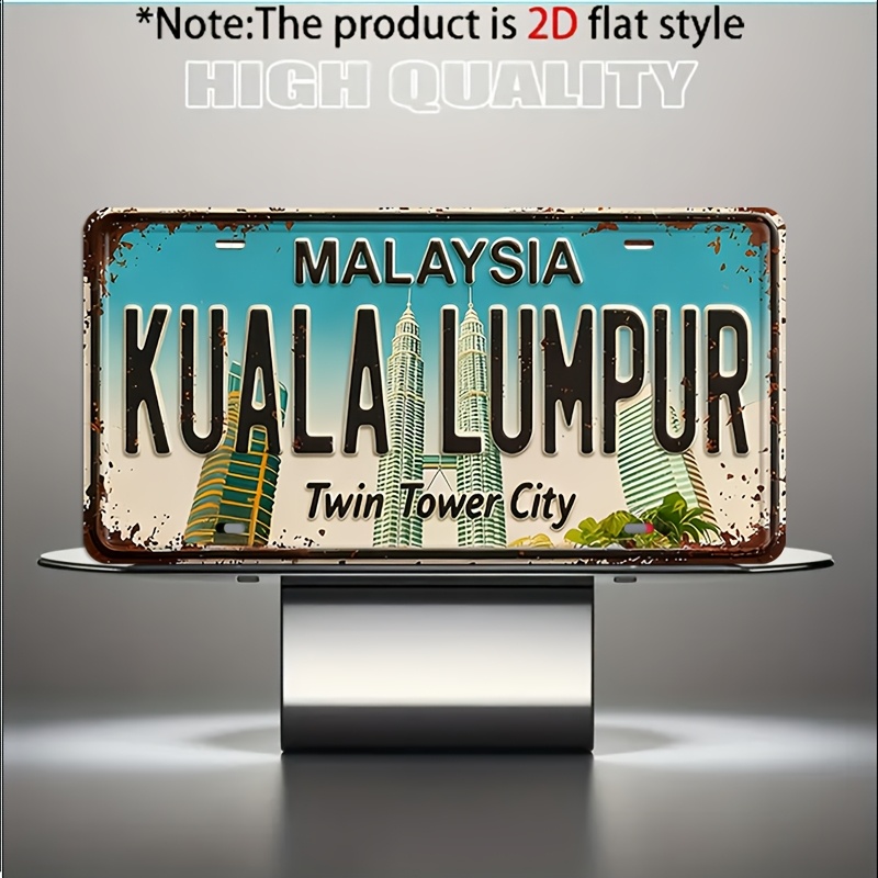 2D 평면형, 장식용, 빈티지 쿠알라룸푸르 금속 번호판 - Home Decor Kuala Lumpur 리뷰 및 가격