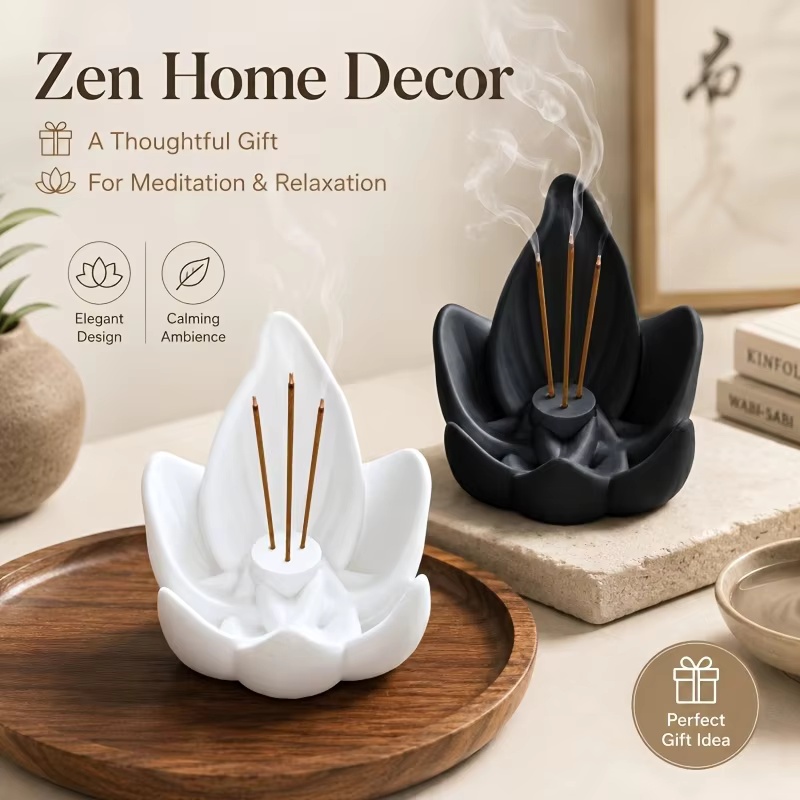 중국풍 젠 스타일 연꽃 향로 3구 플라스틱 연꽃 향로  - Incense Stick Holder 리뷰 및 가격