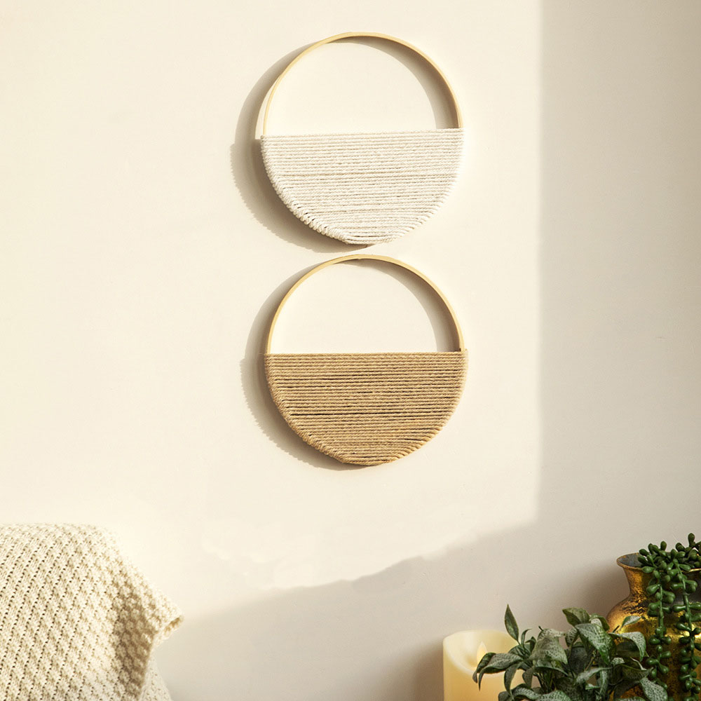 2개 세트 대나무 원형 벽걸이 라운드 마크라메 테이프스 - Macrame Wall Hanging 리뷰 및 가격