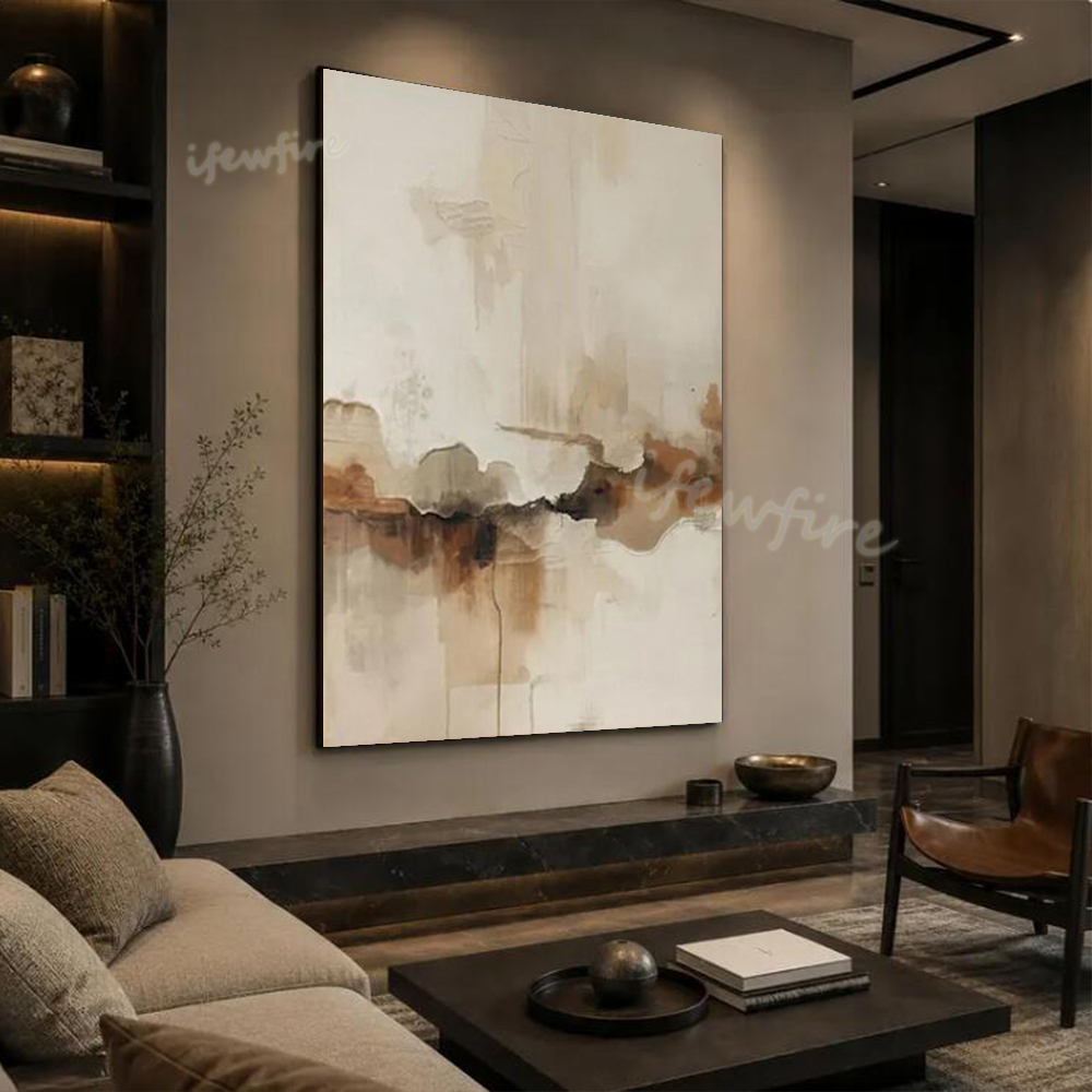 100% 수제작 모던 추상 유화 캔버스 작품, 따뜻한  - Abstract Oil Painting 리뷰 및 가격