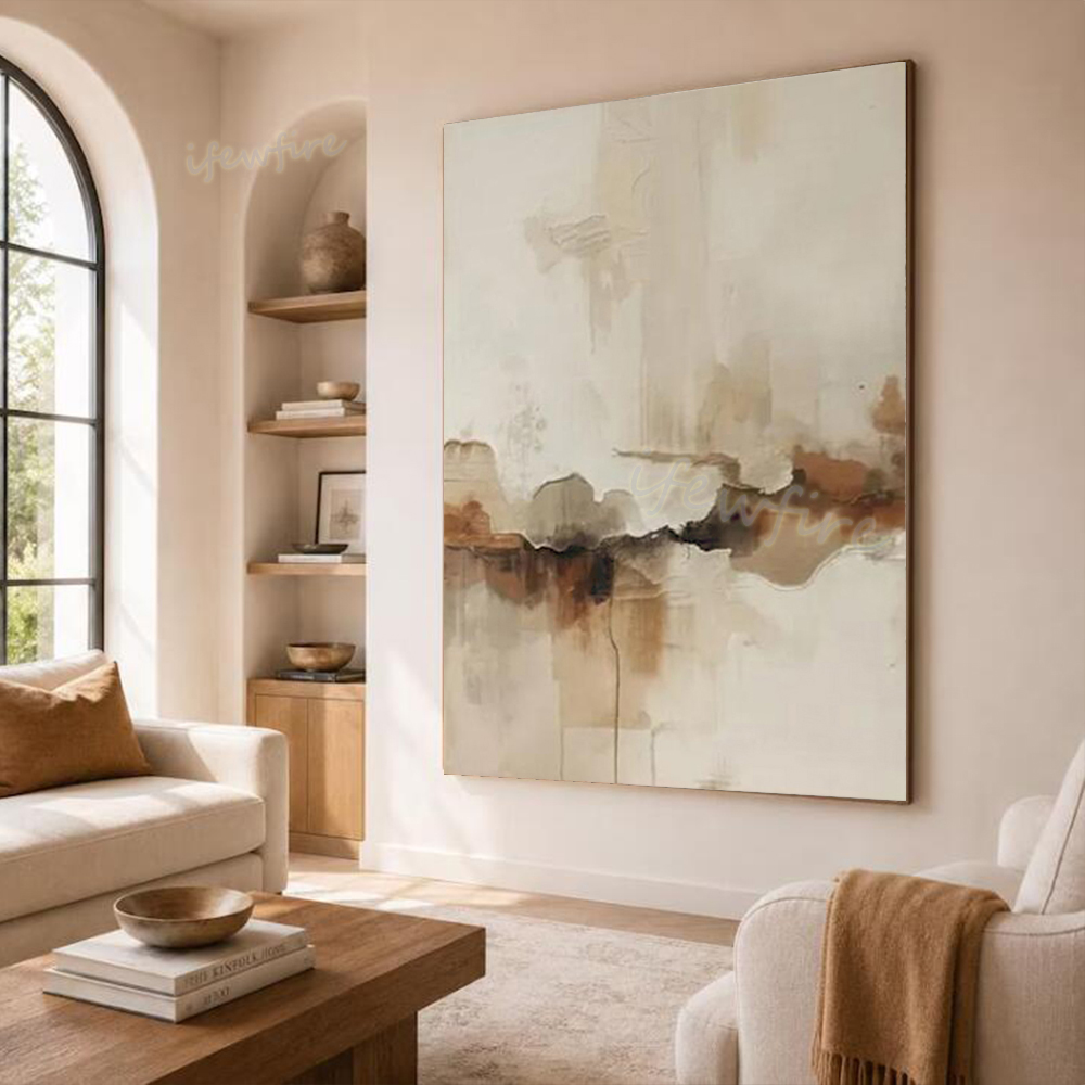 100% 수제작 모던 추상 유화 캔버스 작품, 따뜻한  - Abstract Oil Painting 리뷰 및 가격