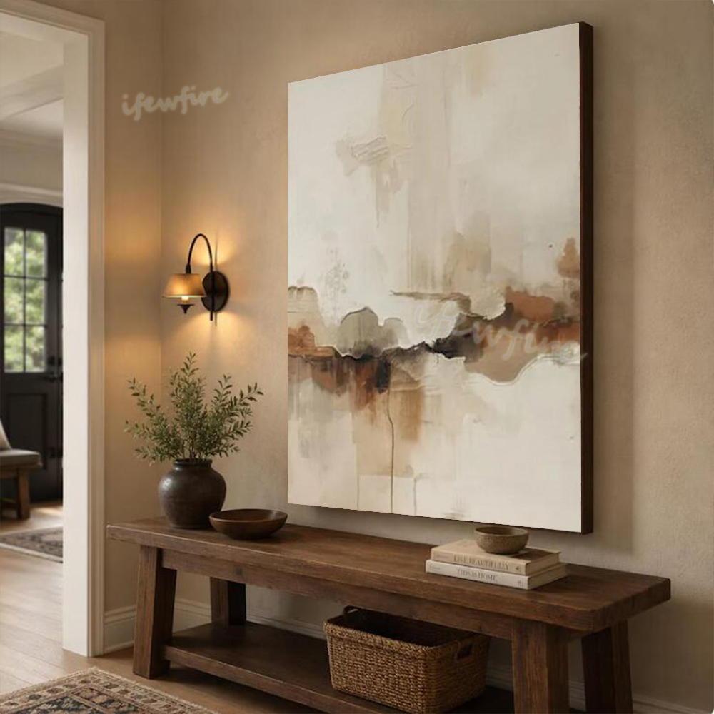 100% 수제작 모던 추상 유화 캔버스 작품, 따뜻한  - Abstract Oil Painting 리뷰 및 가격
