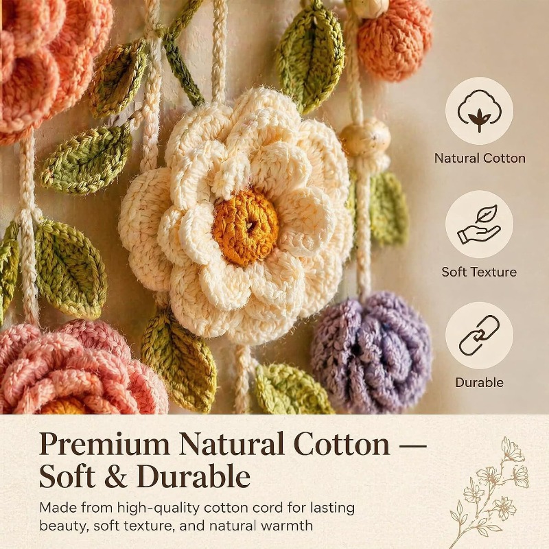 새로운 보헤미안 스타일 수제 면 꽃무늬 크로셰 마크라메 - Macrame Wall Hanging 리뷰 및 가격