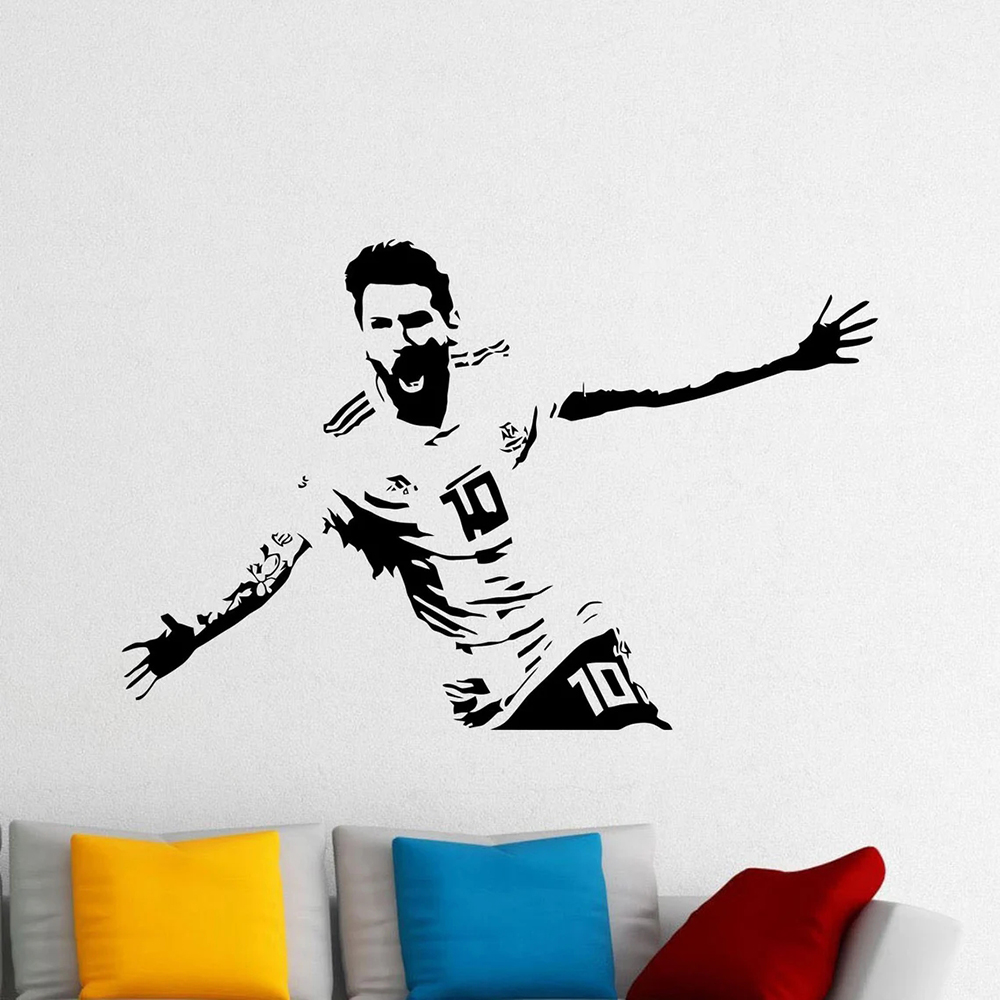 메시 벽 데칼 비닐 스티커 축구 벽 장식 축구 선수 로 - Home Decor Vinyl Flooring 리뷰 및 가격