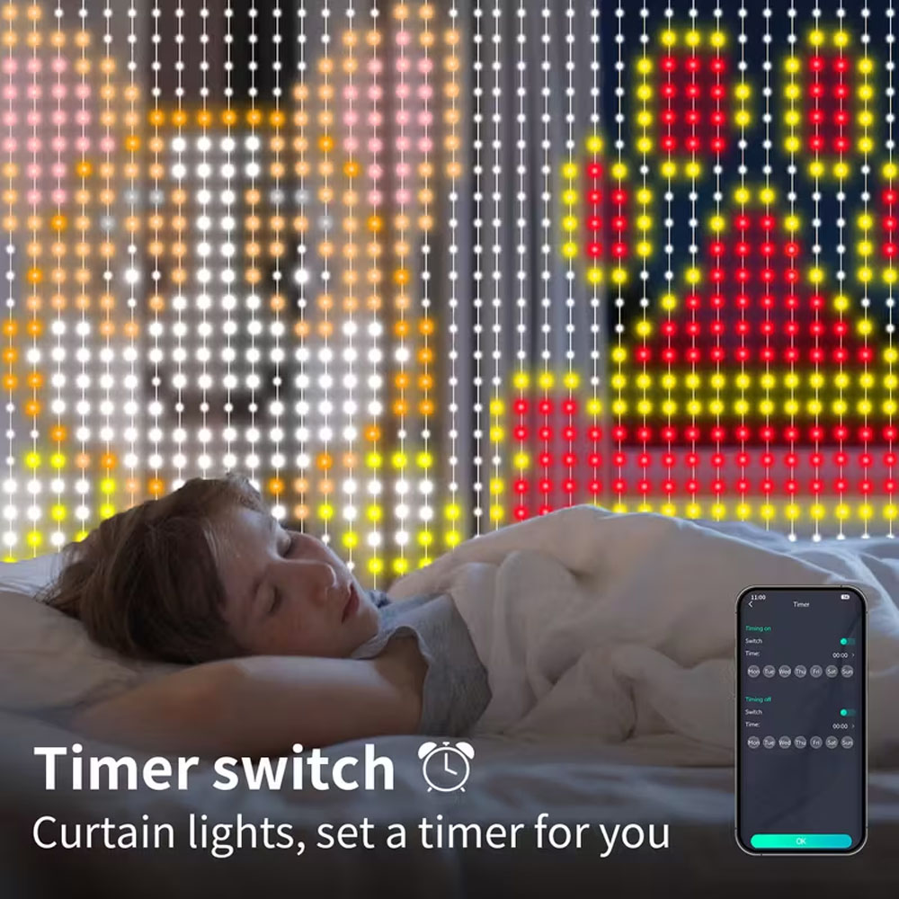 스마트 LED 커튼 조명 앱 제어 RGB 조광 가능 D - Home Decor App Free 리뷰 및 가격