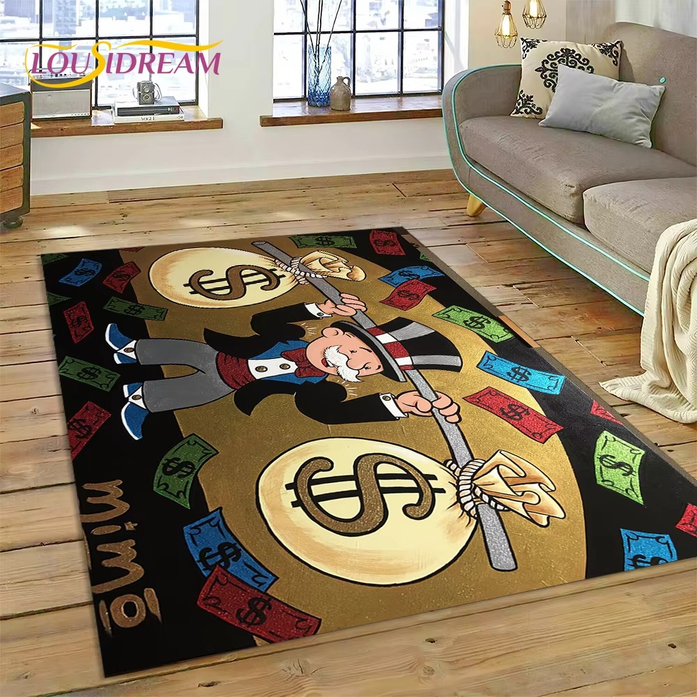 게임 달러 독점 만화 돈 모양 러그 카펫, 거실 침실  - Home Decor Online Game 리뷰 및 가격