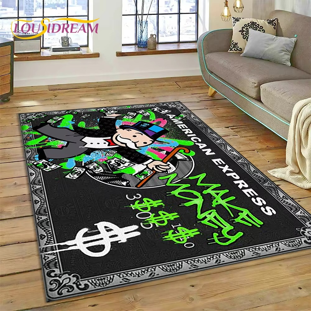 게임 달러 독점 만화 돈 모양 러그 카펫, 거실 침실  - Home Decor Online Game 리뷰 및 가격