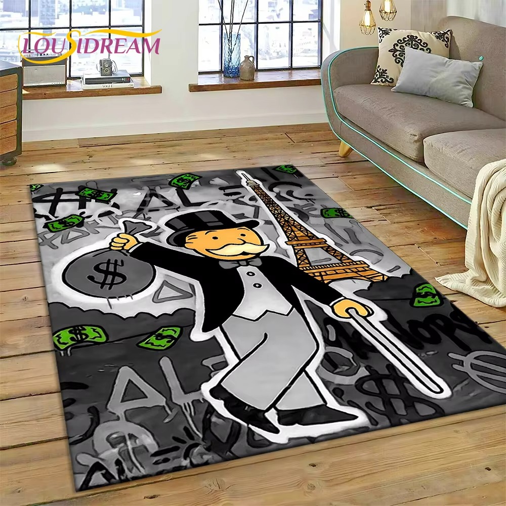 게임 달러 독점 만화 돈 모양 러그 카펫, 거실 침실  - Home Decor Online Game 리뷰 및 가격