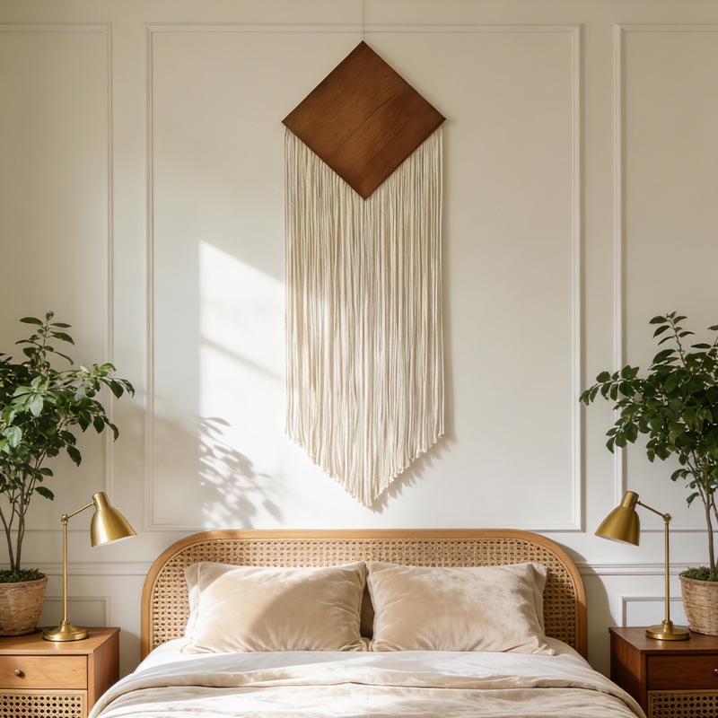 보헤미안 스타일 면로프 직조 태피스트리, 드롭형 프린지 - Macrame Wall Hanging 리뷰 및 가격