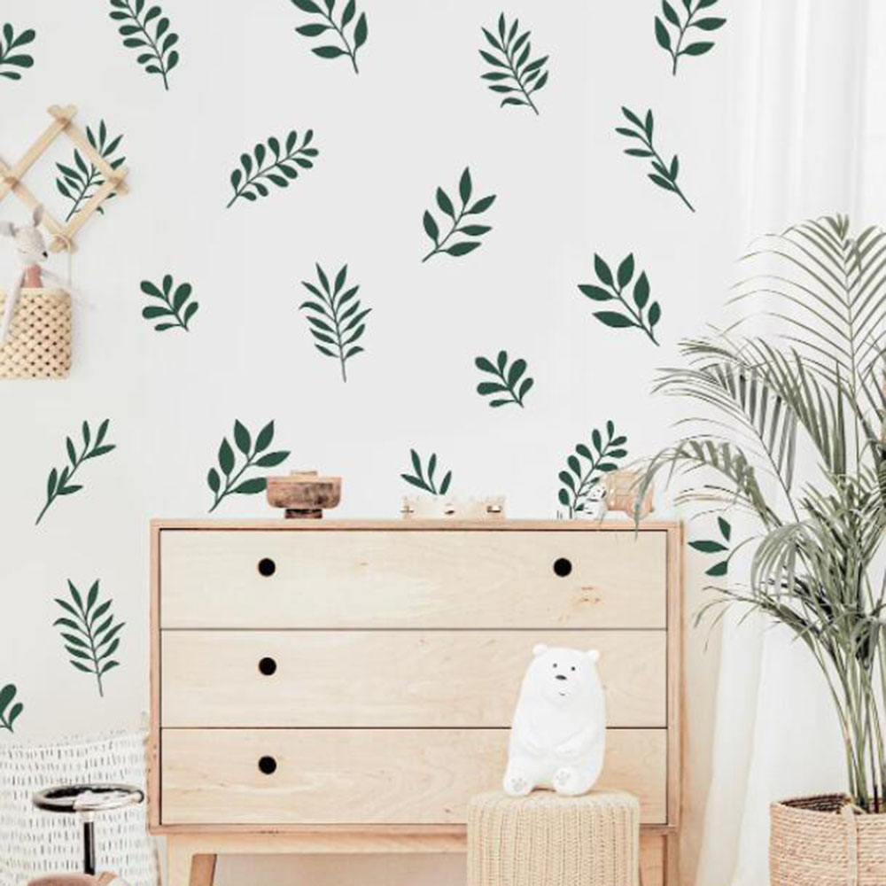 식물 잎 벽 스티커 놀이방 침실 자연 식물 나무 잎 벽 - Home Decor Vinyl Flooring 리뷰 및 가격