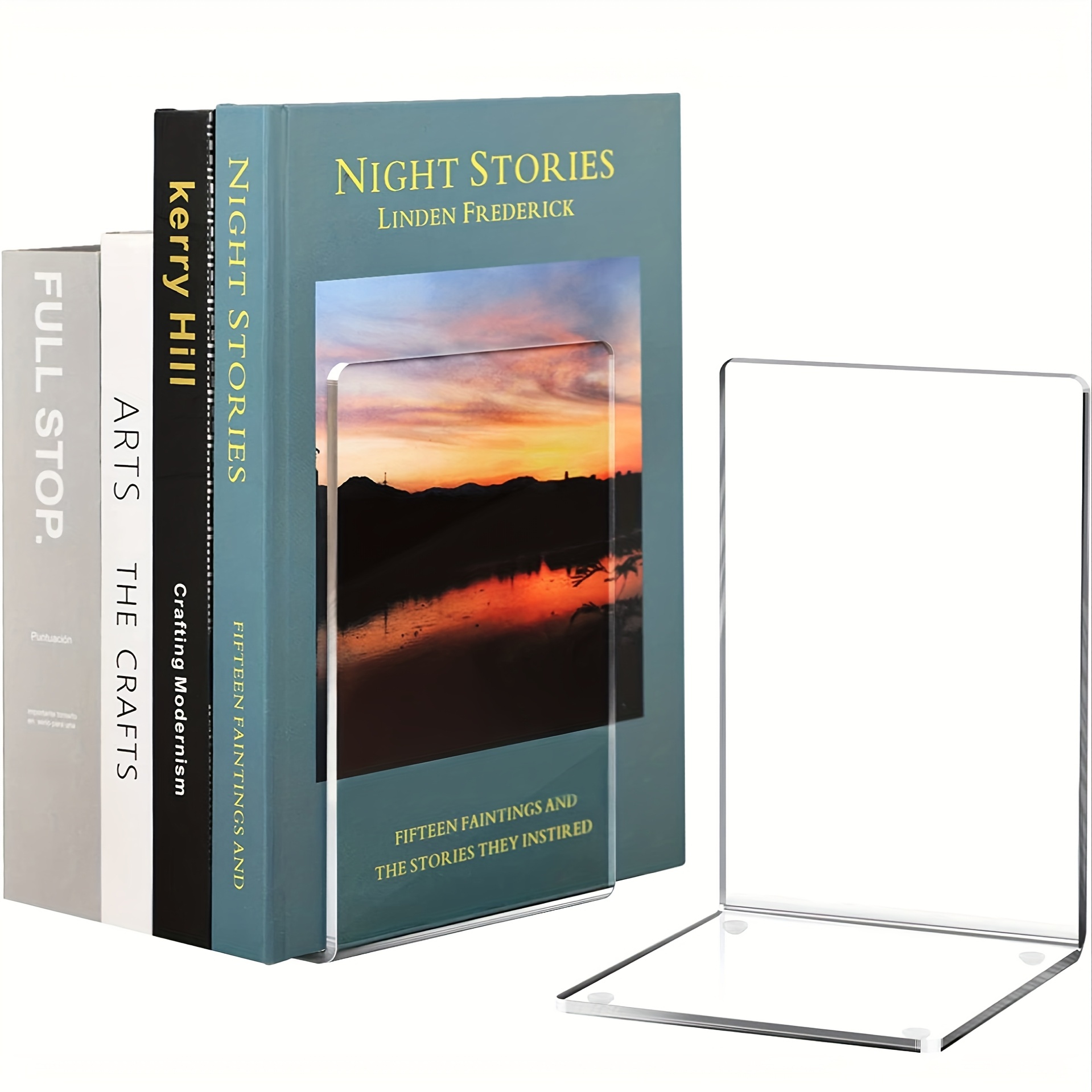 2-8pcs 투명 아크릴 북엔드 L자형 데스크탑 장식용 - Aesthetic Bookend 리뷰 및 가격
