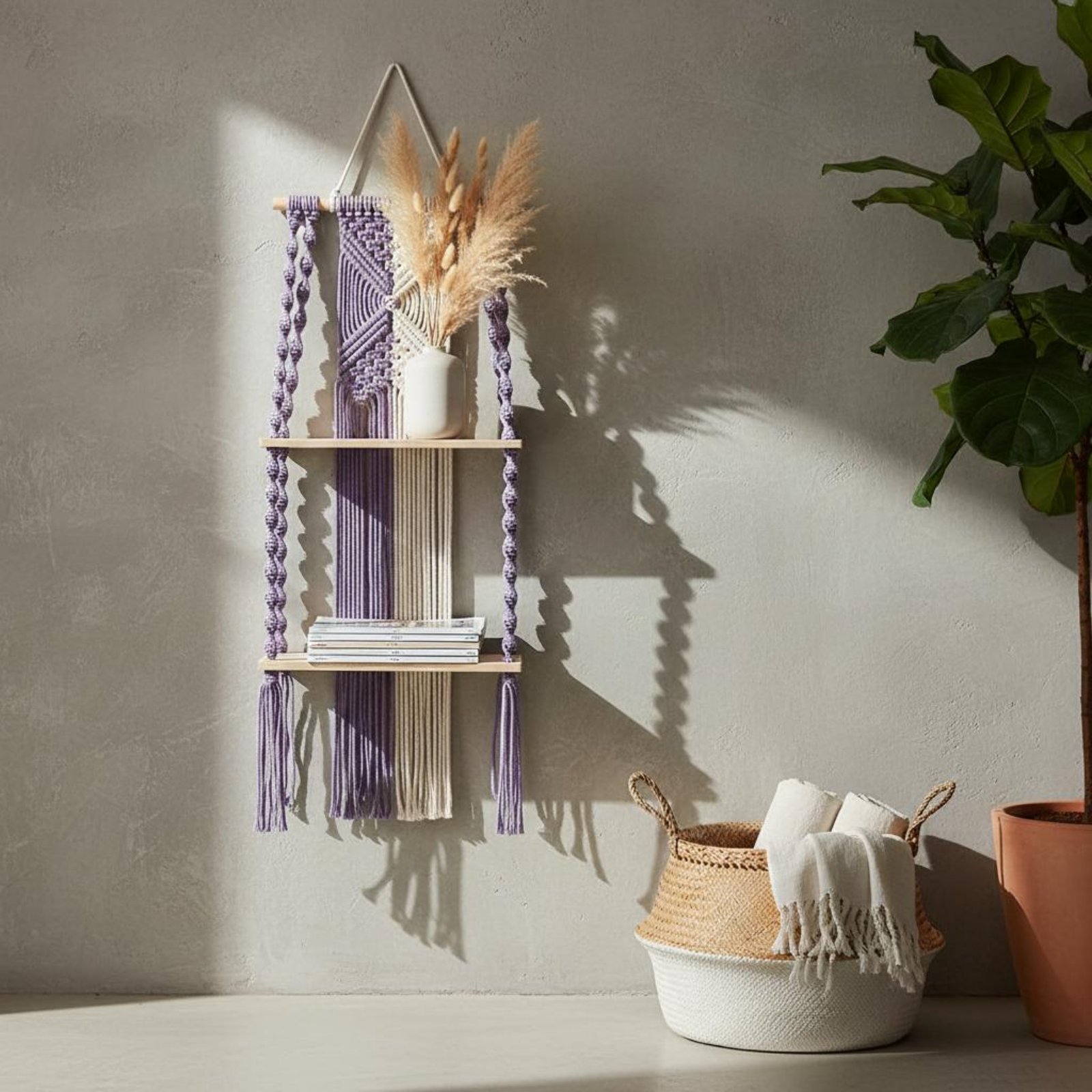 보헤미안 스타일 벽걸이 선반 수제 마크라메 걸이형 선반 - Macrame Wall Hanging 리뷰 및 가격