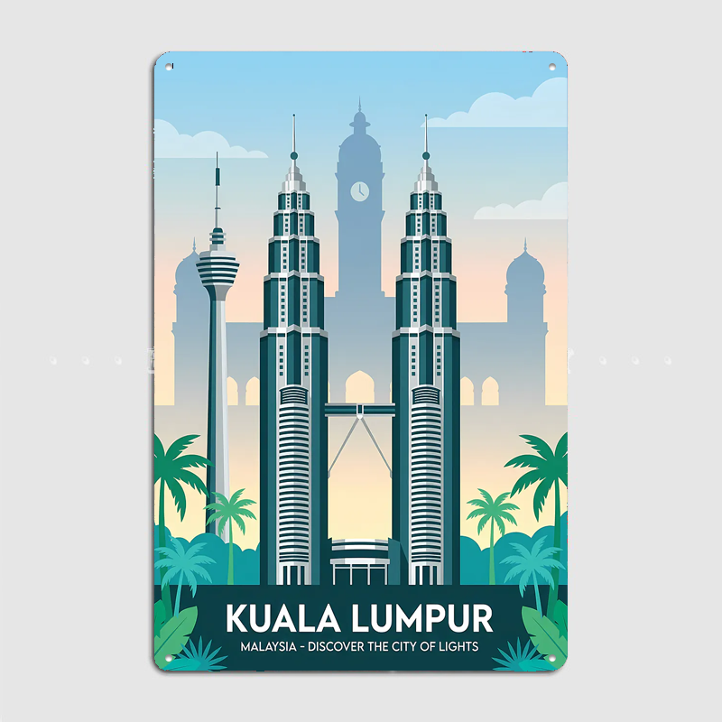 쿠알라룸푸르 도시 풍경 여행 풍경 포스터 레트로 차고  - Home Decor Kuala Lumpur 리뷰 및 가격