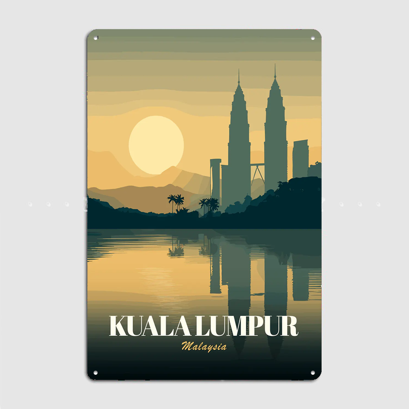 쿠알라룸푸르 말레이시아 여행 포스터 금속 사인 룸 장식 - Home Decor Kuala Lumpur 리뷰 및 가격