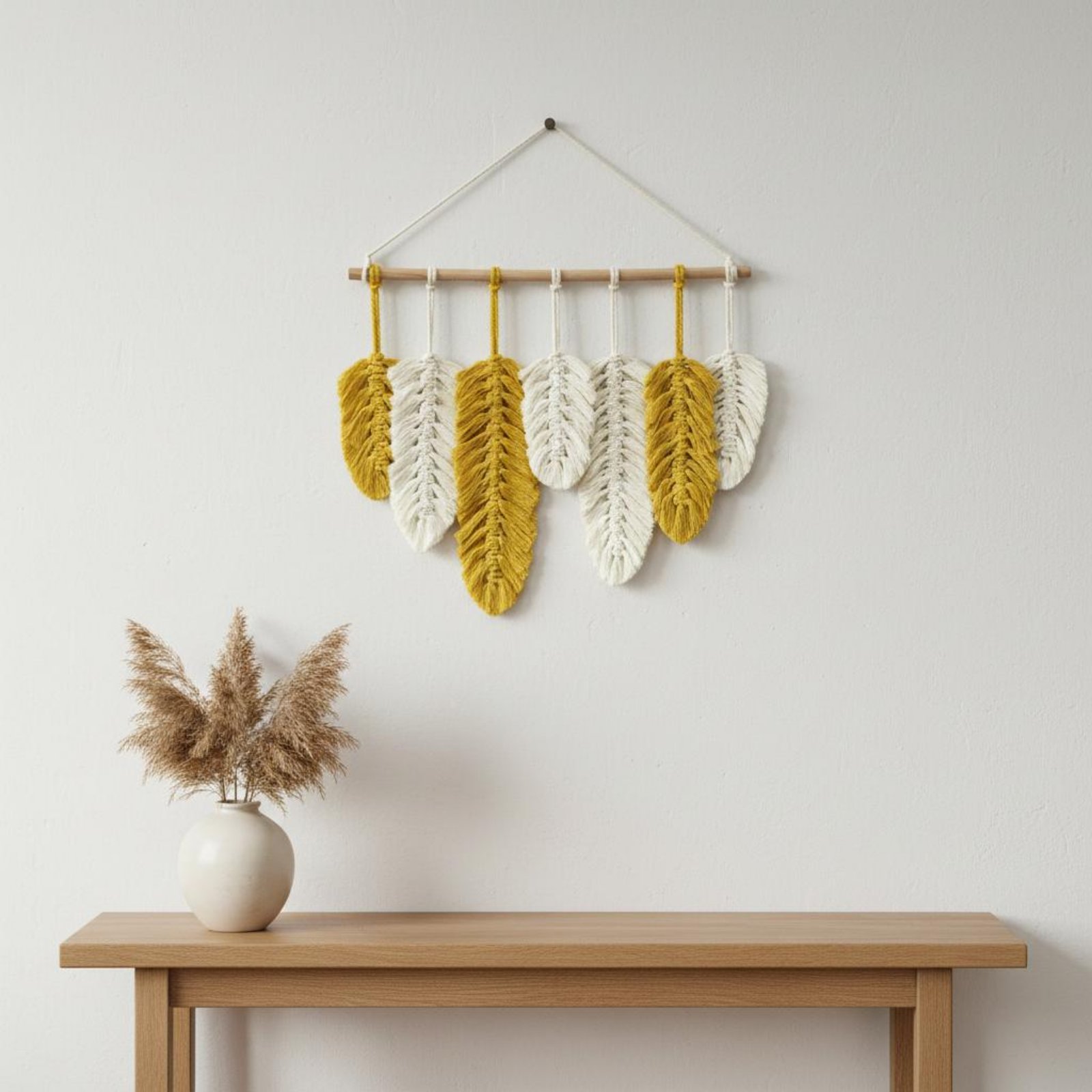 마크라메 깃털 벽걸이 수공예 나뭇잎 벽걸이 나뭇잎 태슬 - Macrame Wall Hanging 리뷰 및 가격
