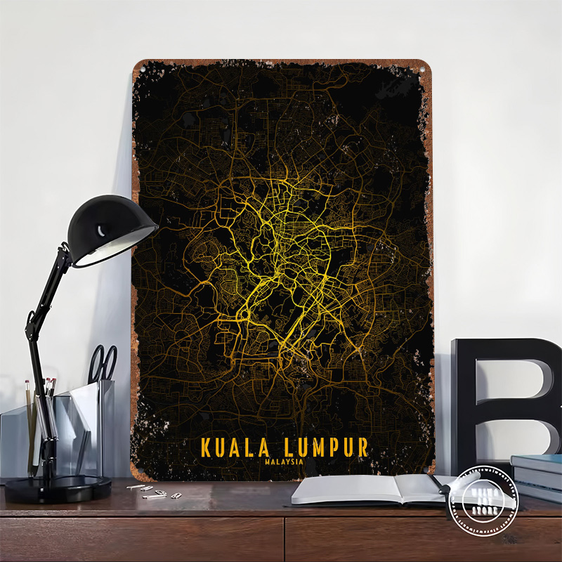 쿠알라룸푸르 골든 시티 지도 인쇄 포스터 맞춤형 레트로 - Home Decor Kuala Lumpur 리뷰 및 가격
