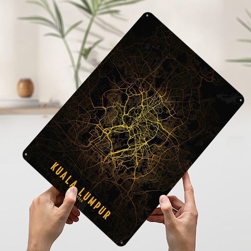 쿠알라룸푸르 골든 시티 지도 인쇄 포스터 맞춤형 레트로 - Home Decor Kuala Lumpur 리뷰 및 가격