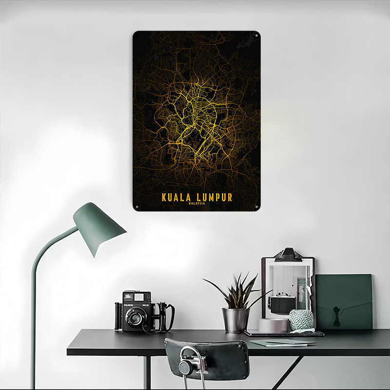 쿠알라룸푸르 골든 시티 지도 인쇄 포스터 맞춤형 레트로 - Home Decor Kuala Lumpur 리뷰 및 가격